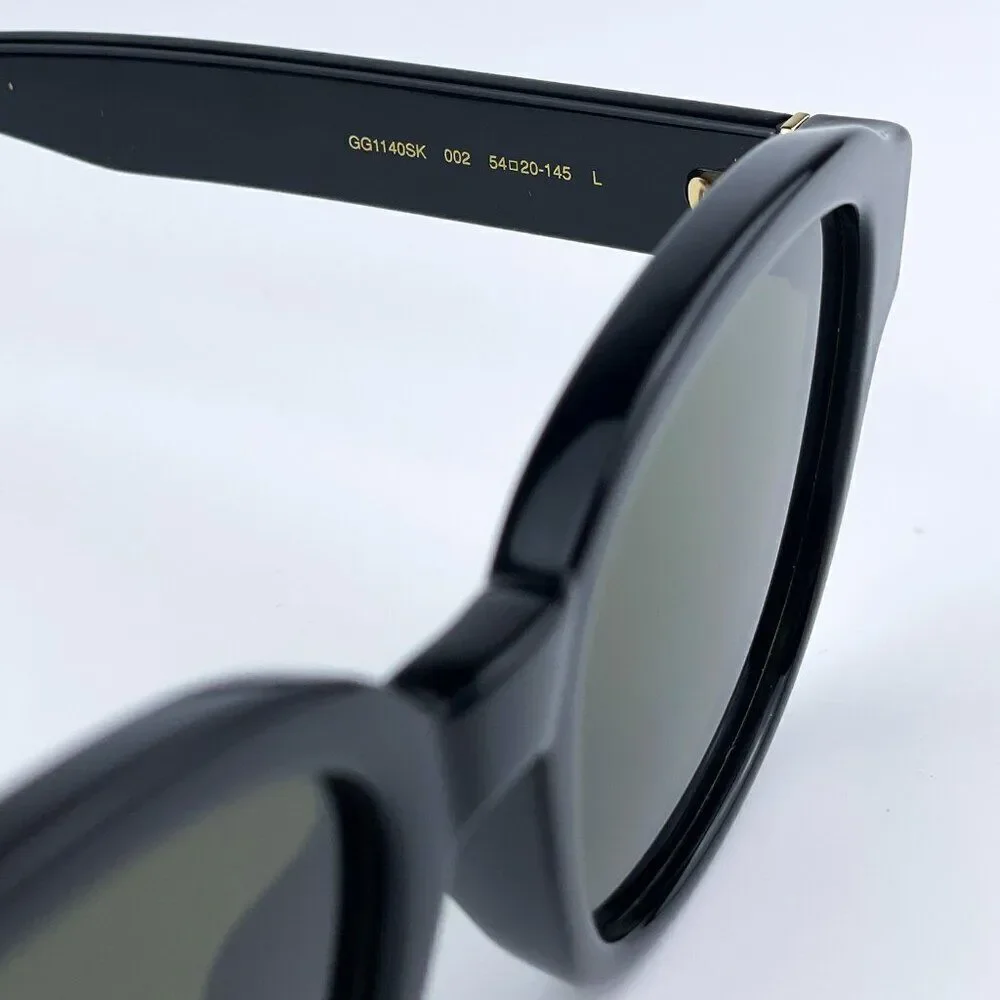 SALE! NEW Gucci GG1140SK 002 Black Green Square Unisex Sunglasses